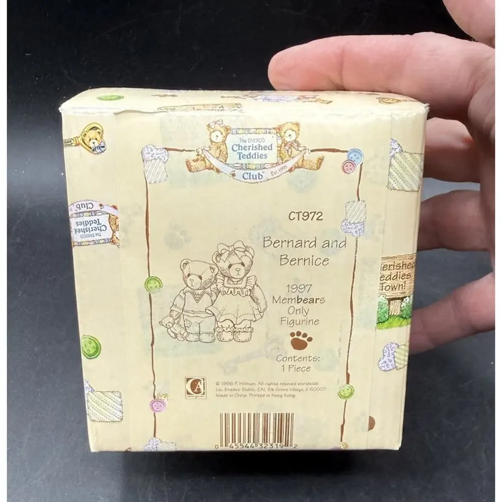 Cherished Teddies Bernard & Bernice Bear Figurine Members Only 1997 Brand New! 1